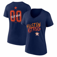 Houston Astros Women's Hustle Personalized Name & Number V-Neck T-Shirt - MLB