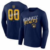 Milwaukee Brewers Hustle Personalized Name & Number Long Sleeve T-Shirt - MLB