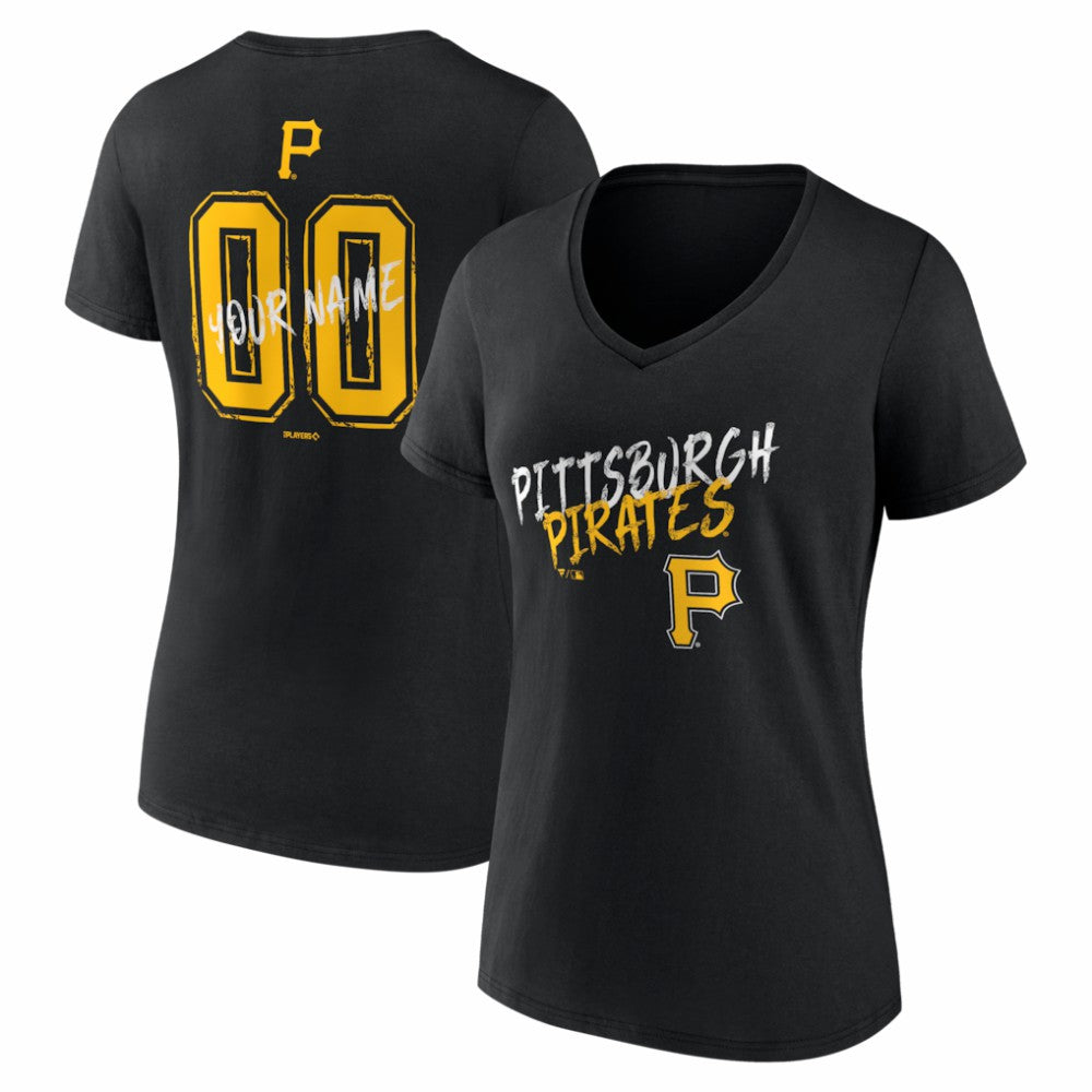 Pittsburgh Pirates Women's Hustle Personalized Name & Number V-Neck T-Shirt - MLB