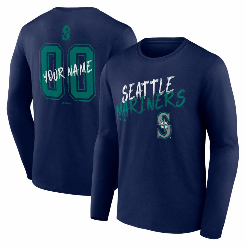 Seattle Mariners Hustle Personalized Name & Number Long Sleeve T-Shirt - MLB