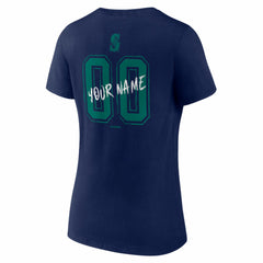 Seattle Mariners Women's Hustle Personalized Name & Number V-Neck T-Shirt - MLB