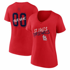 St. Louis Cardinals Women's Hustle Personalized Name & Number V-Neck T-Shirt - MLB