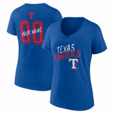 Texas Rangers Women's Hustle Personalized Name & Number V-Neck T-Shirt - MLB