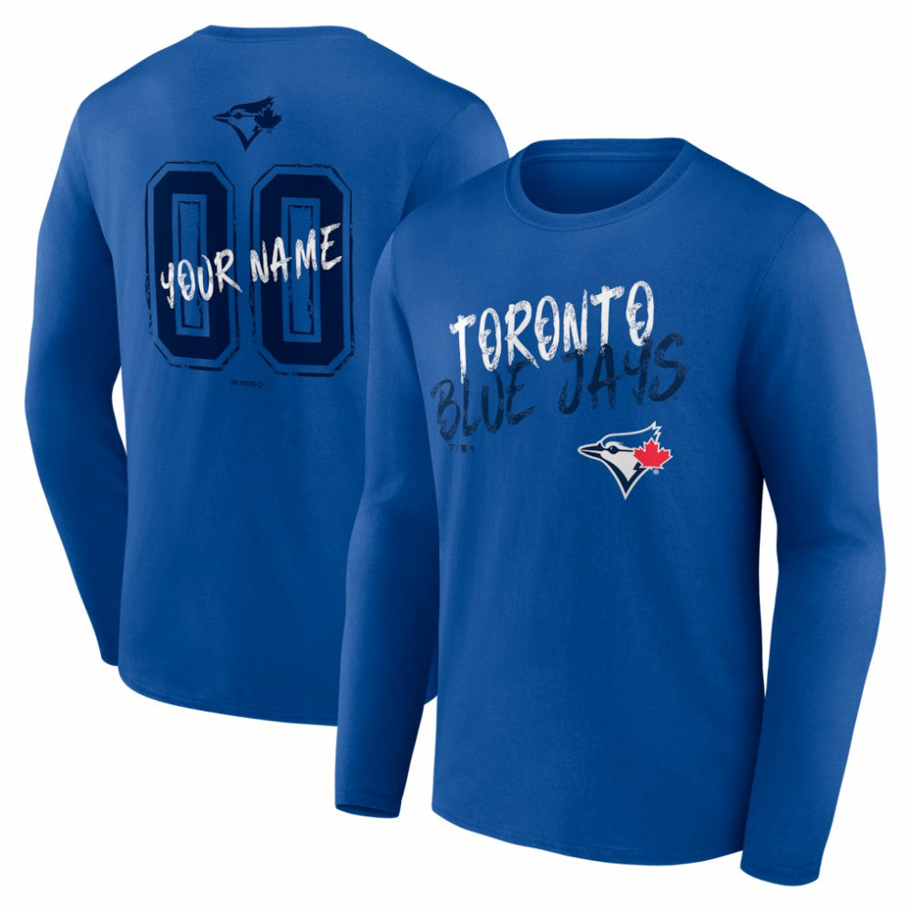 Toronto Blue Jays Hustle Personalized Name & Number Long Sleeve T-Shirt - MLB