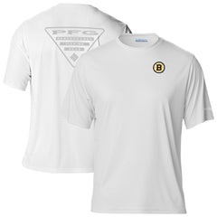 Boston Bruins Columbia PFG Terminal Tackle Omni-Shade T-Shirt - White - NHL
