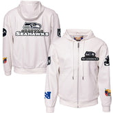 Seattle Seahawks Jeff Hamilton Vegan Leather Full-Zip Hooded Jacket White | NFL