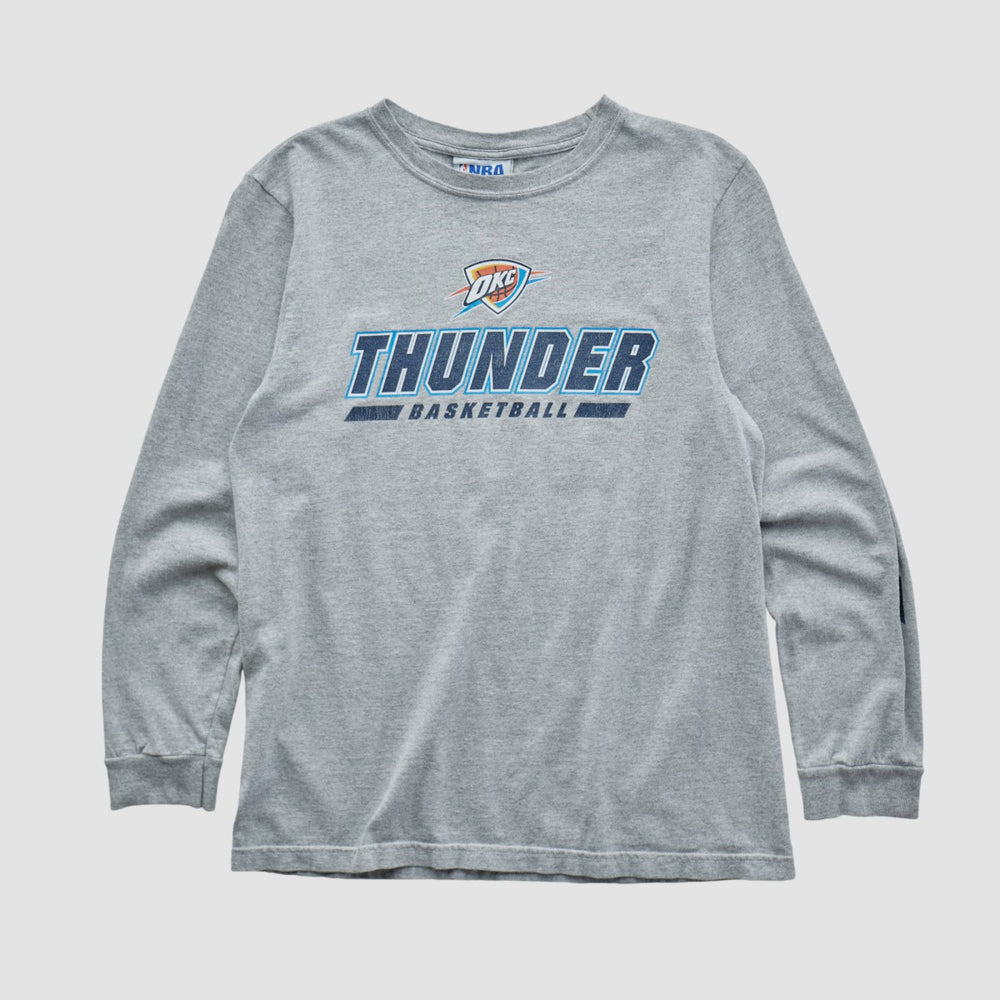Oklahoma City Thunder NBA 2010s Long Sleeve T-shirt Heather Gray Vintage - NBA