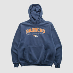 Denver Broncos 2000s Hooded Pullover Sweatshirt Navy Vintage | Fanatics