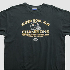 Super Bowl XLIII Reebok 2009 T-shirt Black Vintage | Fanatics