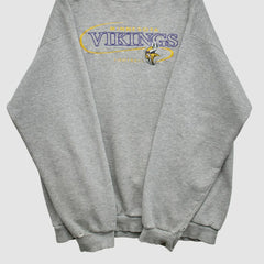Minnesota Vikings 90s Pullover Sweatshirt Heather Gray Vintage | Fanatics