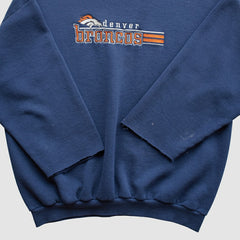 Denver Broncos Logo Athletic 90s Pullover Sweatshirt Navy Vintage | Fanatics