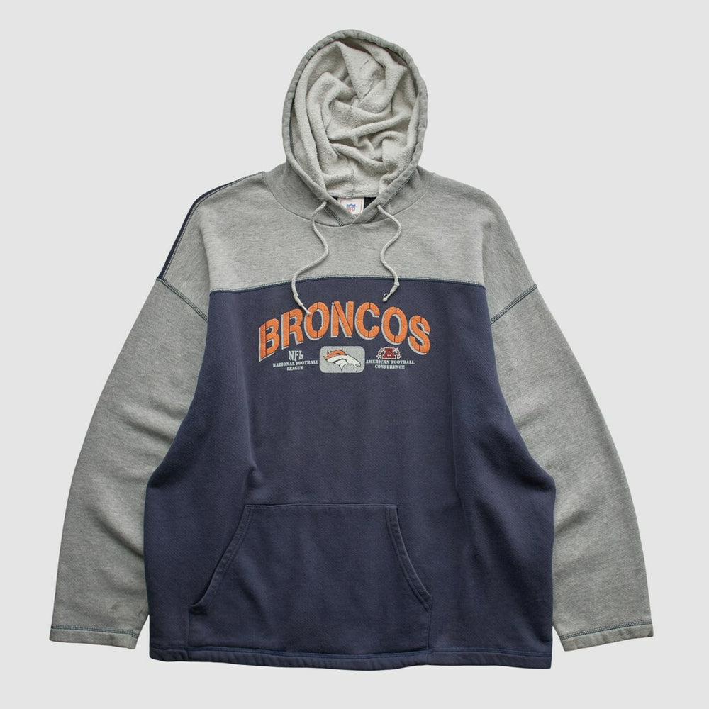 Denver Broncos NFL 2000s Hooded Pullover Sweatshirt Heather Gray Vintage | Fanatics