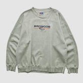 Denver Broncos Majestic 2000s Pullover Sweatshirt Heather Gray Vintage | Fanatics