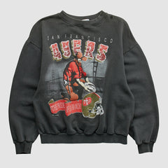 San Francisco 49ers All Out Fan 90s Pullover Sweatshirt Black Vintage | Fanatics