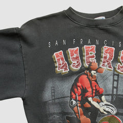 San Francisco 49ers All Out Fan 90s Pullover Sweatshirt Black Vintage | Fanatics