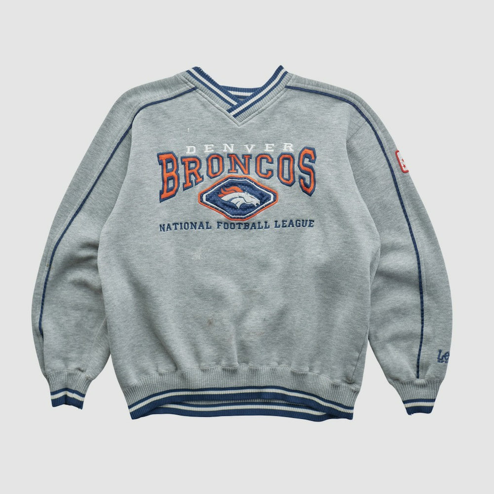 Denver Broncos Lee Apparel 90s Pullover Sweatshirt Heather Gray Vintage | Fanatics