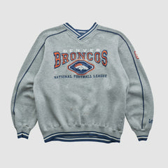 Denver Broncos Lee Apparel 90s Pullover Sweatshirt Heather Gray Vintage | Fanatics