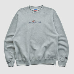 Denver Broncos Champion 2000s Pullover Sweatshirt Heather Gray Vintage | Fanatics