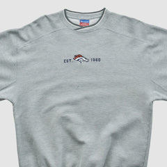 Denver Broncos Champion 2000s Pullover Sweatshirt Heather Gray Vintage | Fanatics