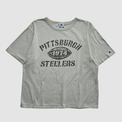 Pittsburgh Steelers Champion 90s T-shirt Heather Gray Vintage | Fanatics