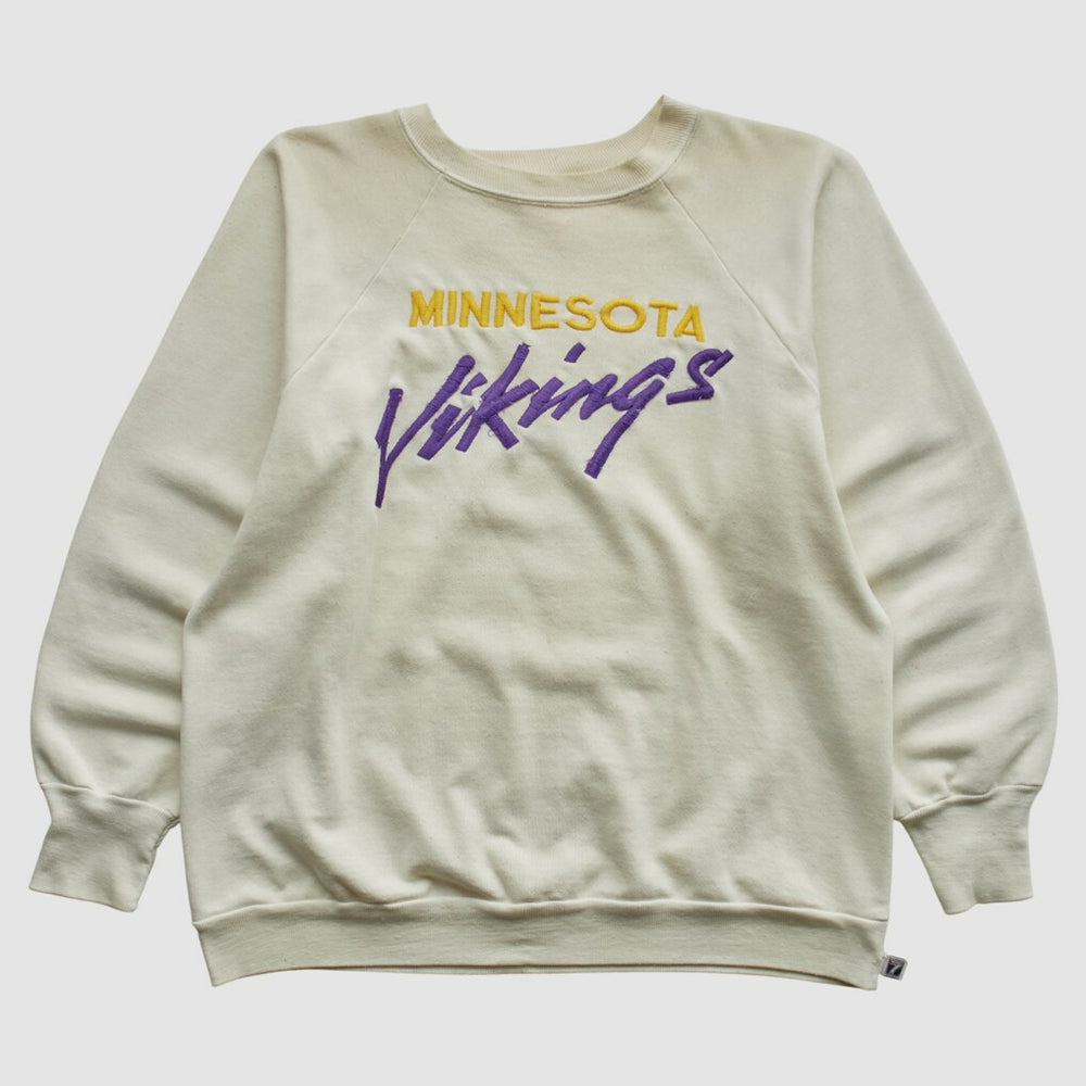 Minnesota Vikings Logo 7 80s Pullover Sweatshirt White Vintage | Fanatics