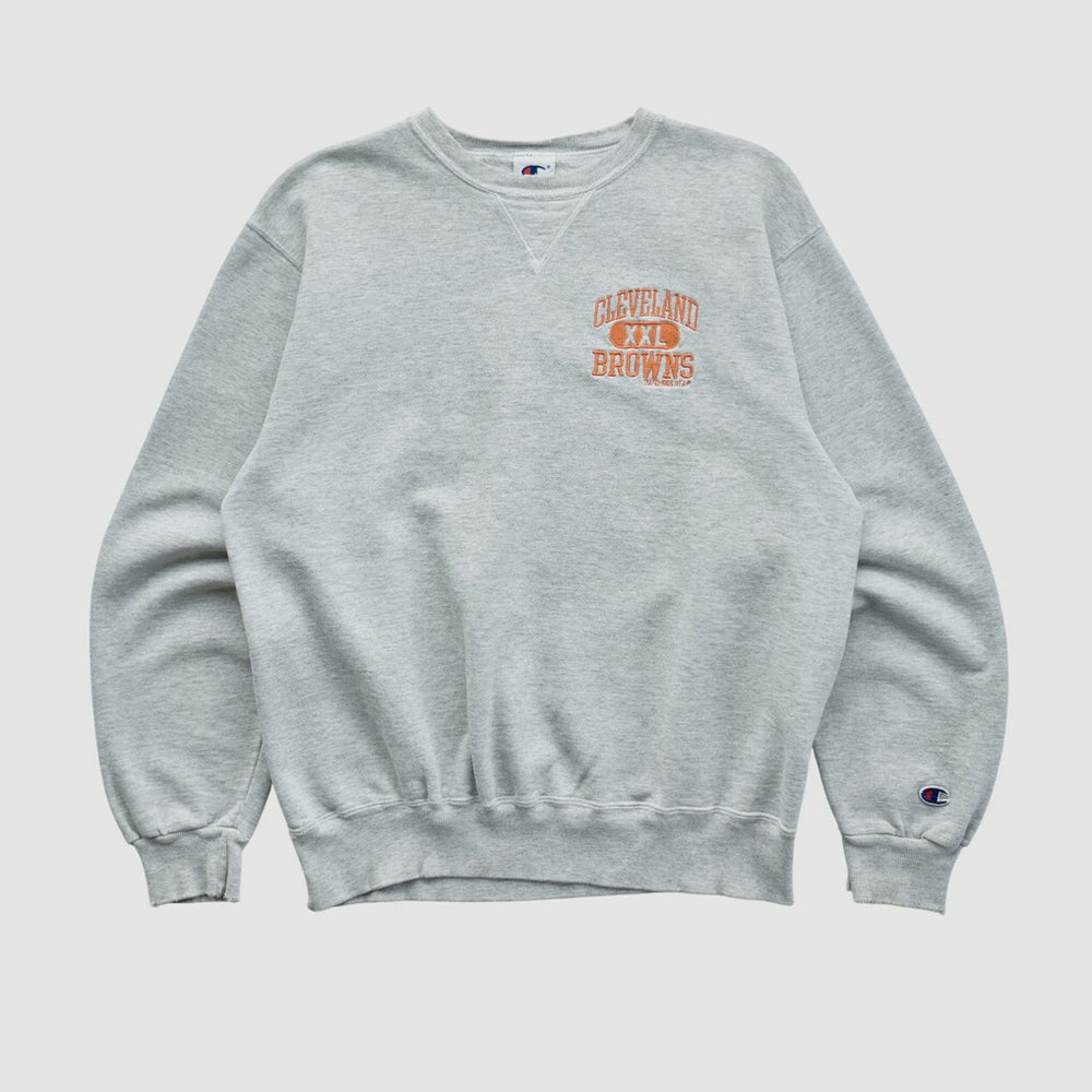 Cleveland Browns Champion 90s Pullover Sweatshirt Heather Gray Vintage | Fanatics