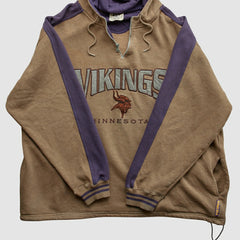 Minnesota Vikings Lee Sport 90s Hooded 1/4 Zip Sweatshirt Clay Vintage | Fanatics