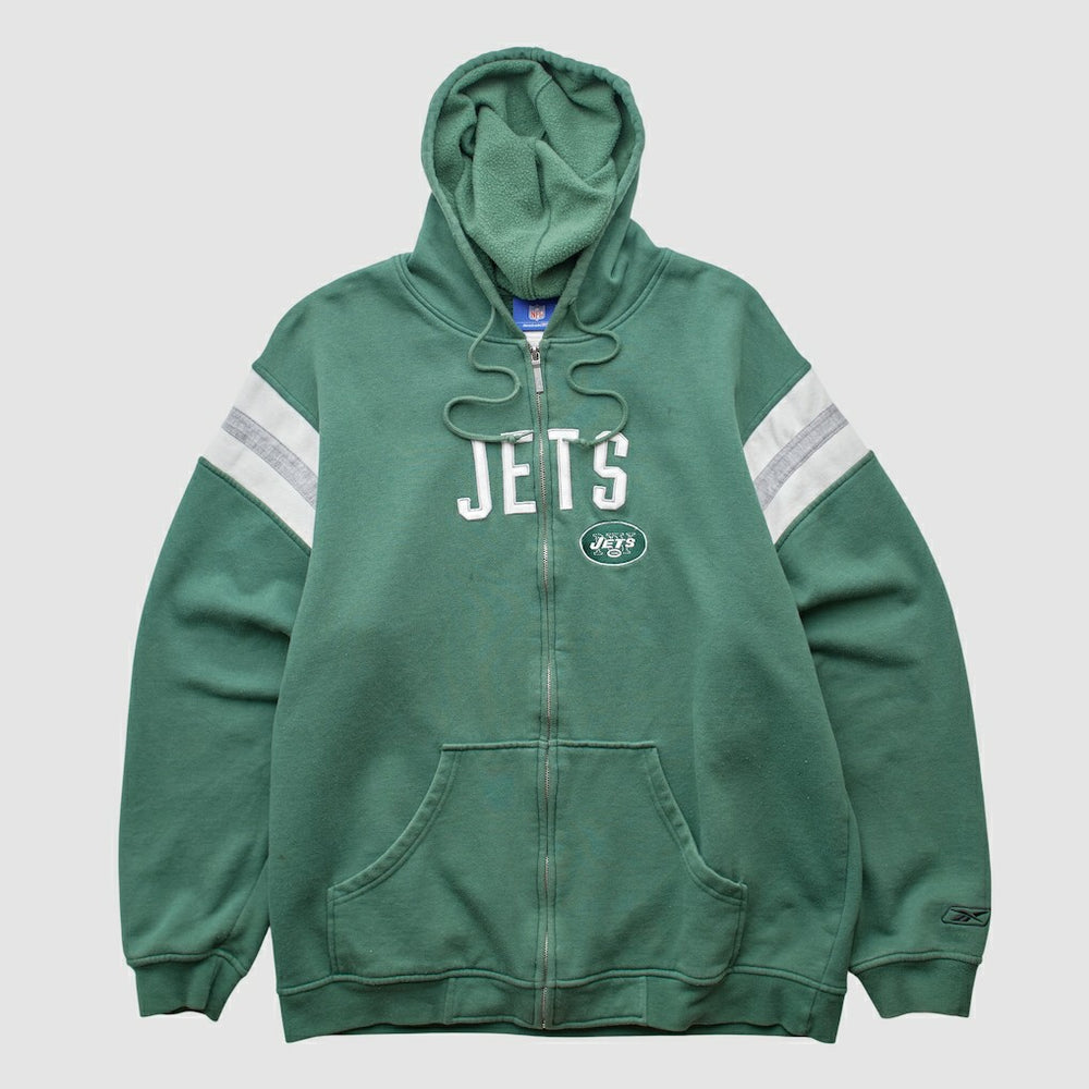 New York Jets Reebok 2000s Hooded Full Zip Sweatshirt Green Vintage | Fanatics