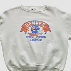 Denver Broncos Signal Sports 1987 Pullover Sweatshirt White Vintage | Fanatics