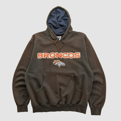 Denver Broncos Majestic 2000s Hooded Pullover Sweatshirt Brown Vintage | Fanatics