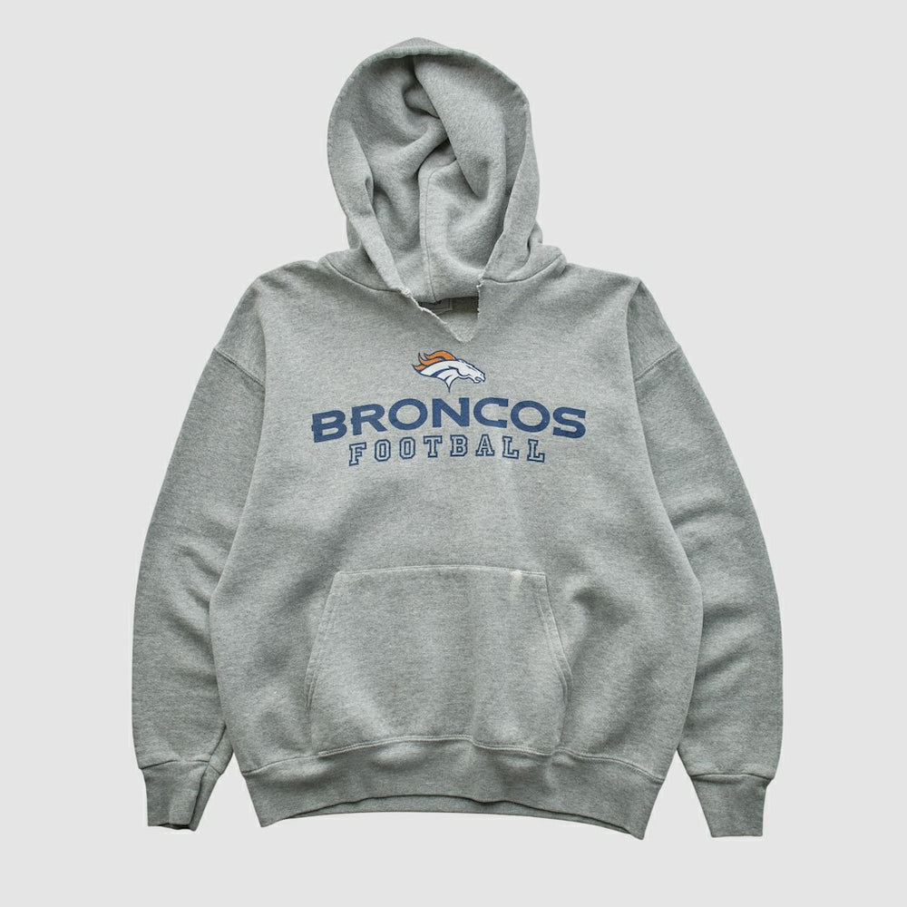 Denver Broncos NFL 2000s Hooded Pullover Sweatshirt Heather Gray Vintage | Fanatics