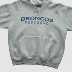 Denver Broncos NFL 2000s Hooded Pullover Sweatshirt Heather Gray Vintage | Fanatics