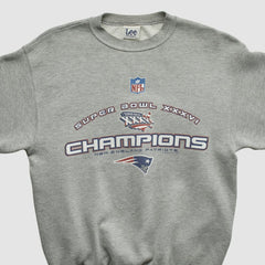 New England Patriots Lee Sport 2002 Pullover Sweatshirt Heather Gray Vintage | Fanatics
