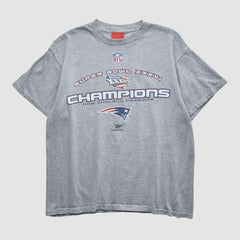 New England Patriots Reebok 2002 T-shirt Heather Gray Vintage | Fanatics