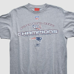New England Patriots Reebok 2002 T-shirt Heather Gray Vintage | Fanatics