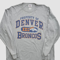 Denver Broncos NFL 2010s Long Sleeve T-shirt Heather Gray Vintage | Fanatics