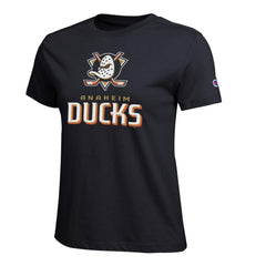 Anaheim Ducks Champion Women's Wordmark Lockup T-Shirt - Black - NHL
