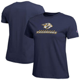 Nashville Predators Champion Women's Wordmark Lockup T-Shirt - Navy - NHL