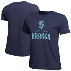 Seattle Kraken Champion Women's Wordmark Lockup T-Shirt - Navy - NHL