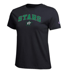 Dallas Stars Champion Women's Arch Mascot Logo T-Shirt - Black - NHL