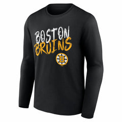 Boston Bruins Hustle Personalized Name & Number Long Sleeve T-Shirt - Black - NHL