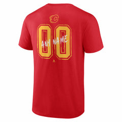 Calgary Flames Hustle Personalized Name & Number T-Shirt - Red - NHL