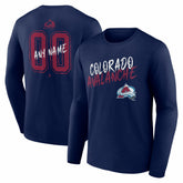 Colorado Avalanche Hustle Personalized Name & Number Long Sleeve T-Shirt - Navy - NHL