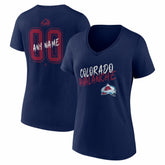 Colorado Avalanche Women's Hustle Personalized Name & Number V-Neck T-Shirt - Navy - NHL