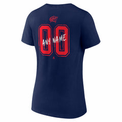 Columbus Blue Jackets Women's Hustle Personalized Name & Number V-Neck T-Shirt - Navy - NHL