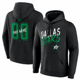 Dallas Stars Hustle Personalized Name & Number Hoodie - Black - NHL