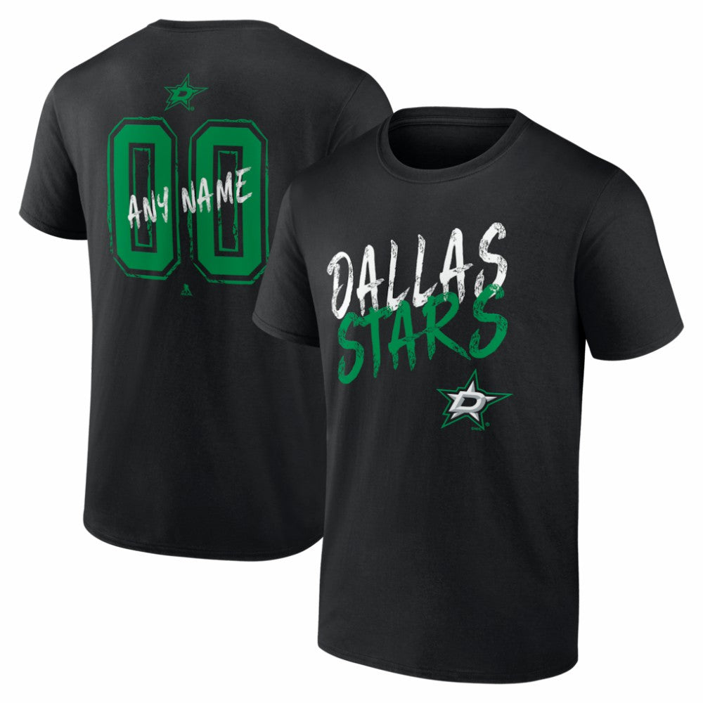 Dallas Stars Hustle Personalized Name & Number T-Shirt - Black - NHL
