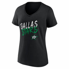 Dallas Stars Women's Hustle Personalized Name & Number V-Neck T-Shirt - Black - NHL