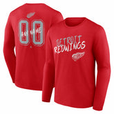 Detroit Red Wings Hustle Personalized Name & Number Long Sleeve T-Shirt - Red - NHL
