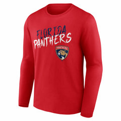 Florida Panthers Hustle Personalized Name & Number Long Sleeve T-Shirt - Red - NHL